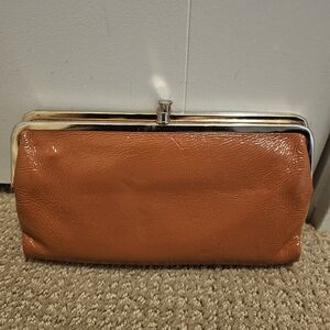 Hobo Lauren Wallet Patent Leather Orange